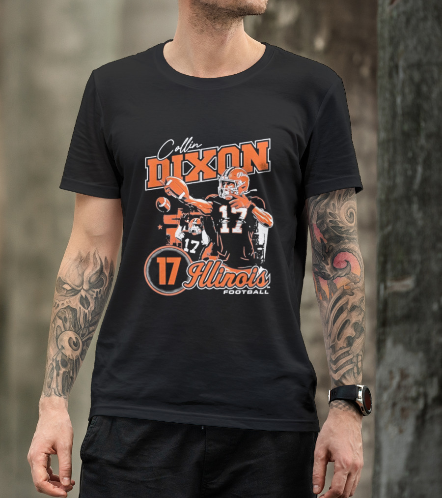 Collin Dixon 17 Illinois Fighting Illini 90s Bootleg Retro Football T-Shirt