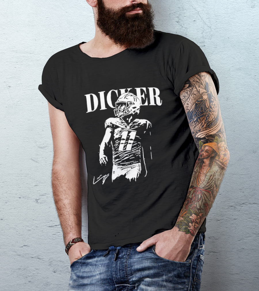 Dicker Football Quarterback Number 17 T-Shirt