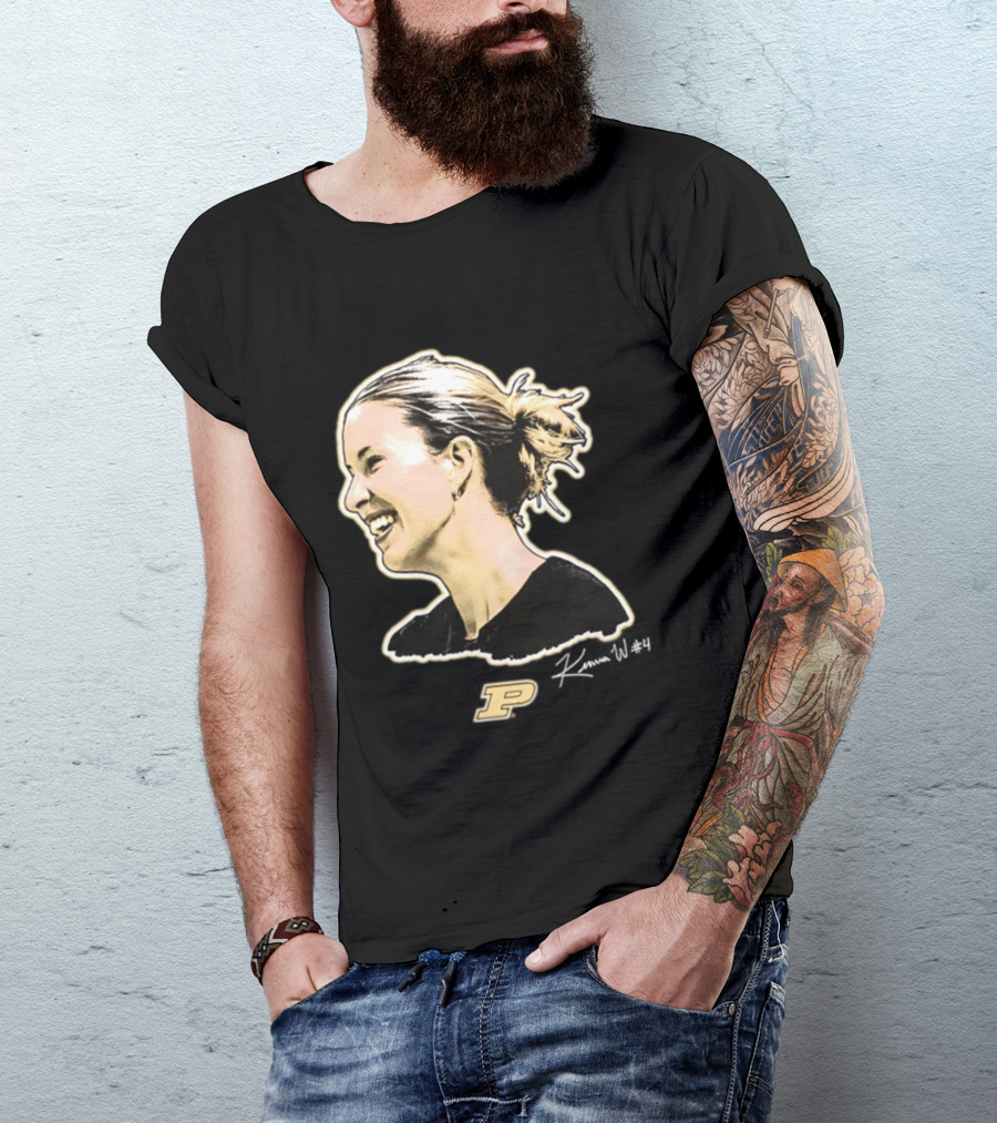 Kenna Wollard Purdue Boilermakers P Logo Big Head T-Shirt
