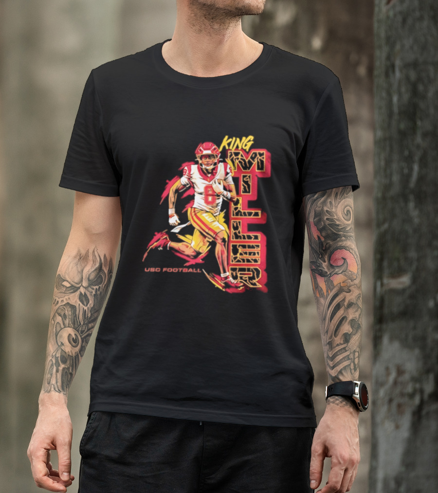 King Miller USC Trojans NCAA Football Player 8 Back Pedaling T-Shirt