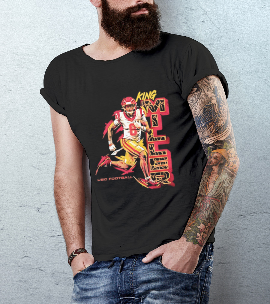 King Miller USC Trojans NCAA Football Player 8 Back Pedaling T-Shirt
