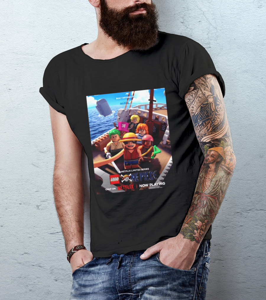 LEGO One Piece Netflix Limited Series Built Differently Now Playing T-Shirt