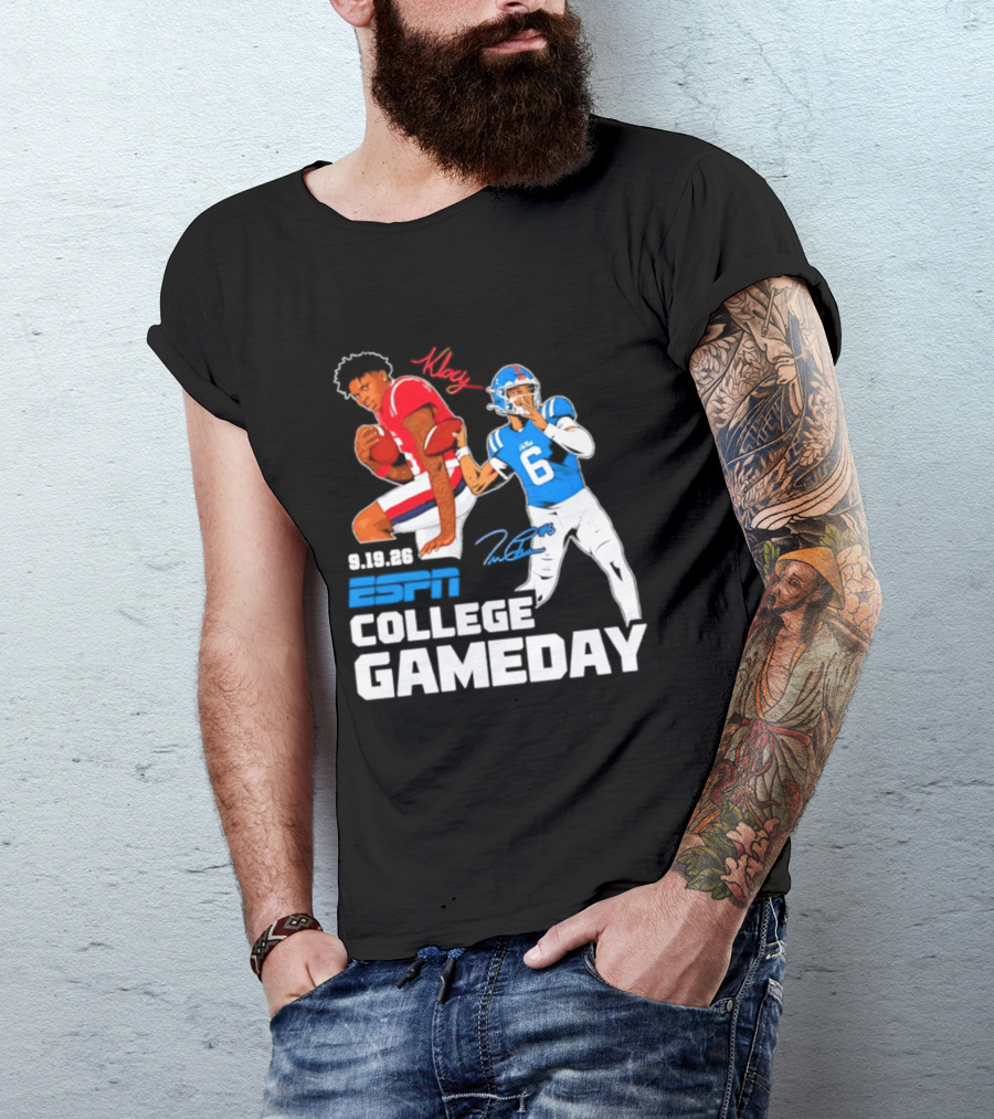 Ole Miss Football 2026 ESPN College Gameday King Number 6 T-Shirt