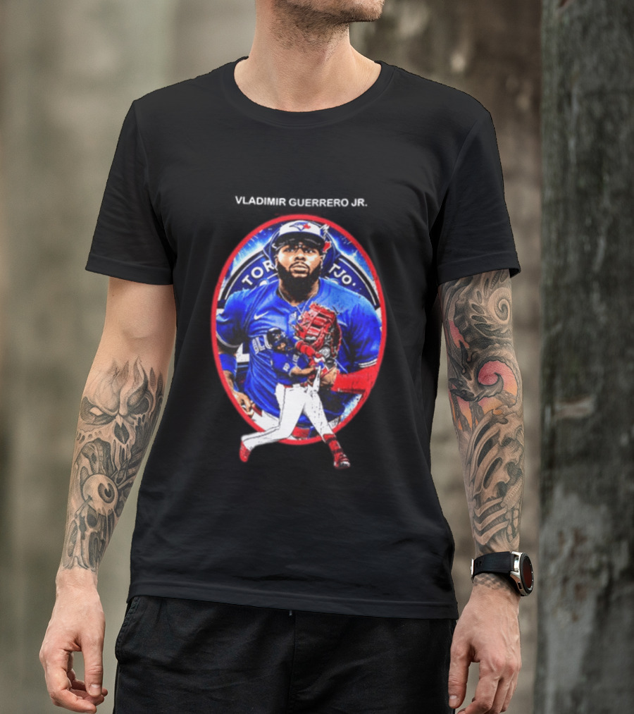 Vladimir Guerrero Jr Toronto Blue Jays Baseball Two Sided T-Shirt