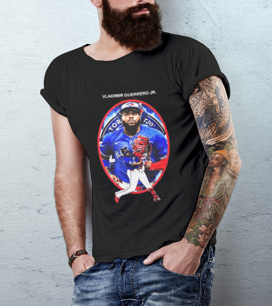 Vladimir Guerrero Jr Toronto Blue Jays Baseball Two Sided T-Shirt