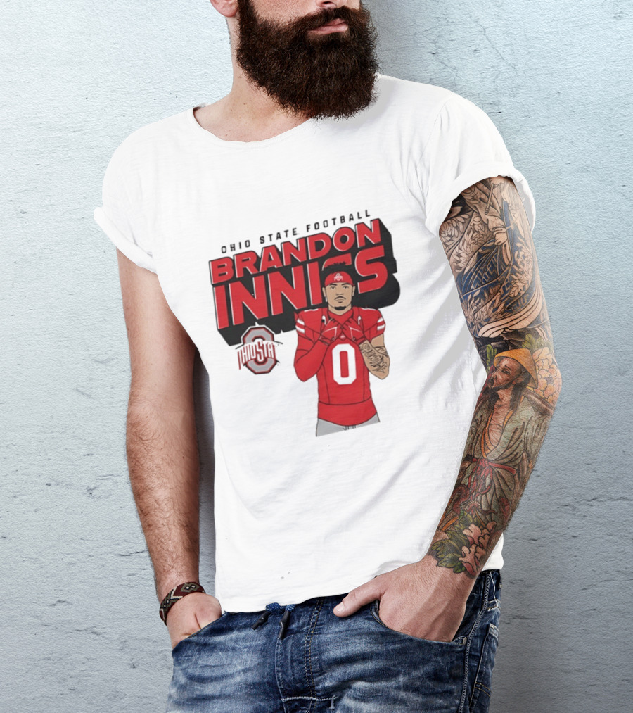 Ohio State Football Brandon Inniss Number 0 Ohio State T-Shirt