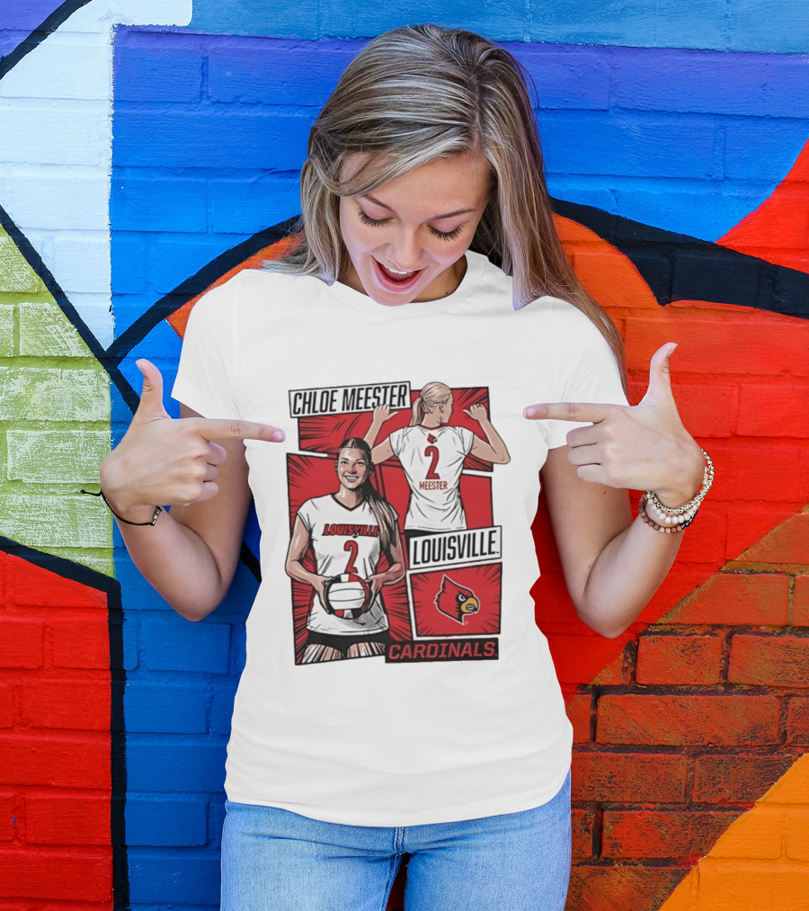 Chloe Meester Louisville Cardinals Volleyball Comic Book T-Shirt