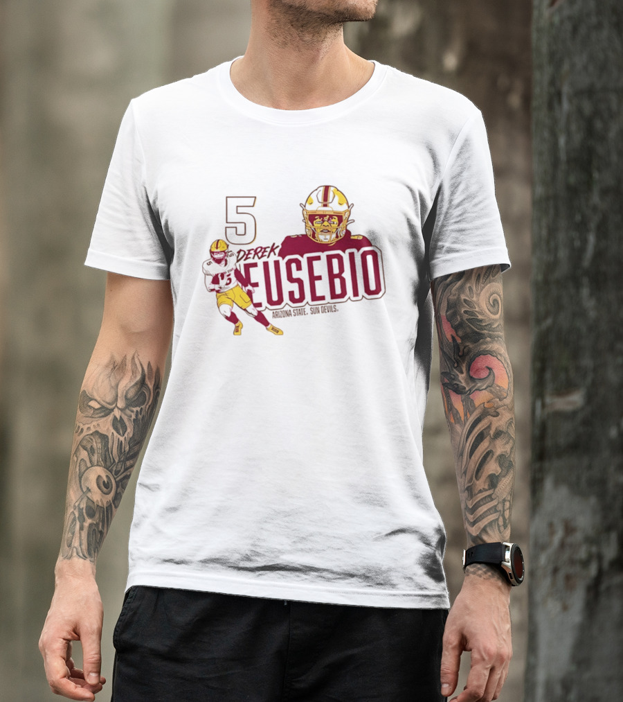 Derek Eusebio 5 Arizona State Sun Devils Football T-Shirt
