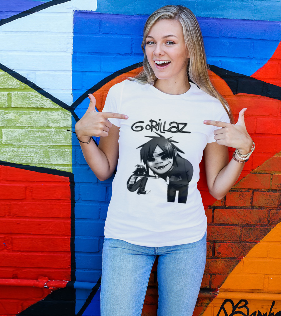 Gorillaz Band Damon Albarn Jamie Hewlett Character Art Alternative Rock T-Shirt