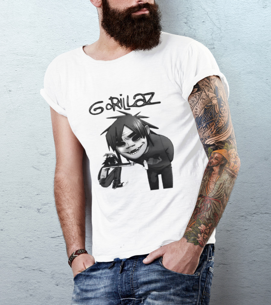 Gorillaz Band Damon Albarn Jamie Hewlett Character Art Alternative Rock T-Shirt