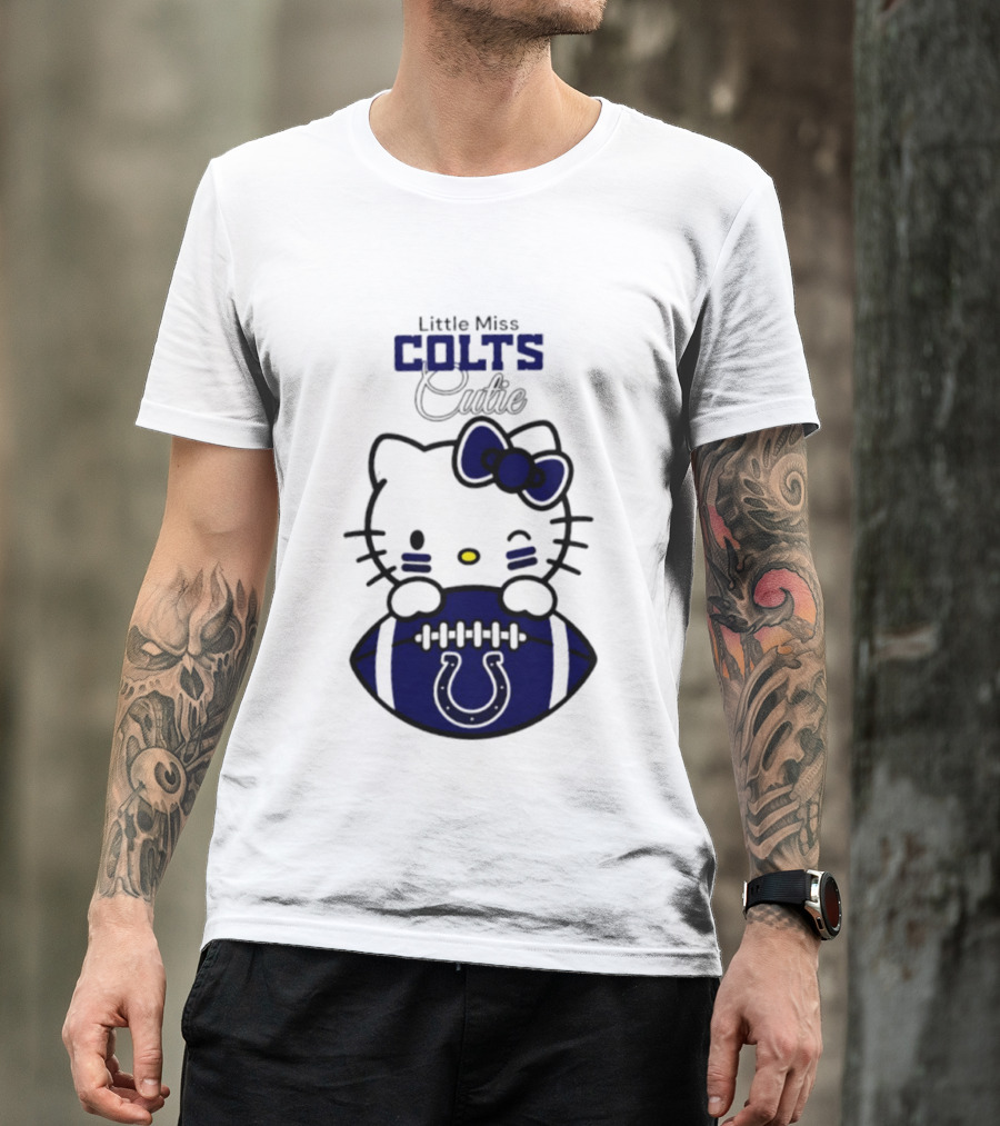 Indianapolis Colts X Hello Kitty Little Miss Colts Cutie Football 2026 Season T-Shirt