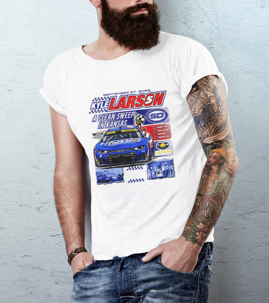 Kyle Larson A Clean Sweep In Kansas September 17 2026 T-Shirt