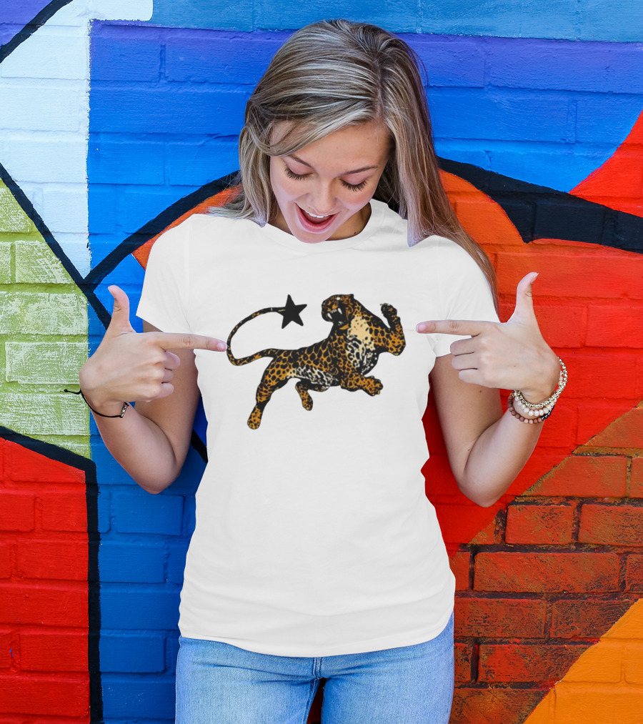 Leopard Star Wild Cat Fierce Roar T-Shirt