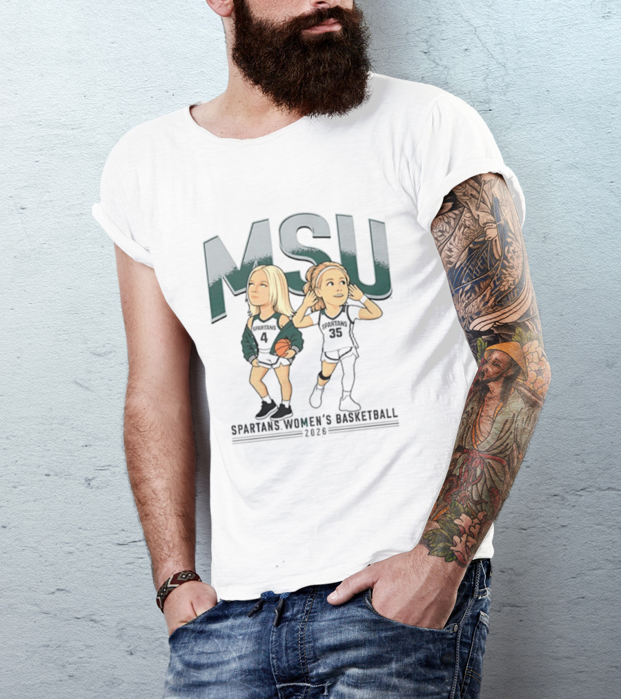 Theryn Hallock Kennedy Blair MSU Spartans Women's Basketball 2023 Caricature T-Shirt