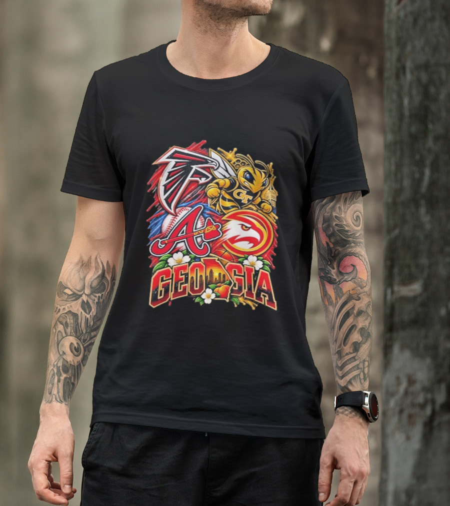 Atlanta Falcons Braves Georgia Tech Yellow Jackets Hawks Georgia Sports Teams T-Shirt