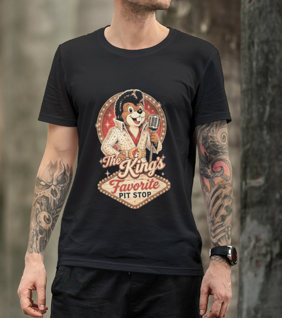 The King's Favorite Pit Stop Buc Ee's Elvis Presley Rock And Roll Roadhouse T-Shirt