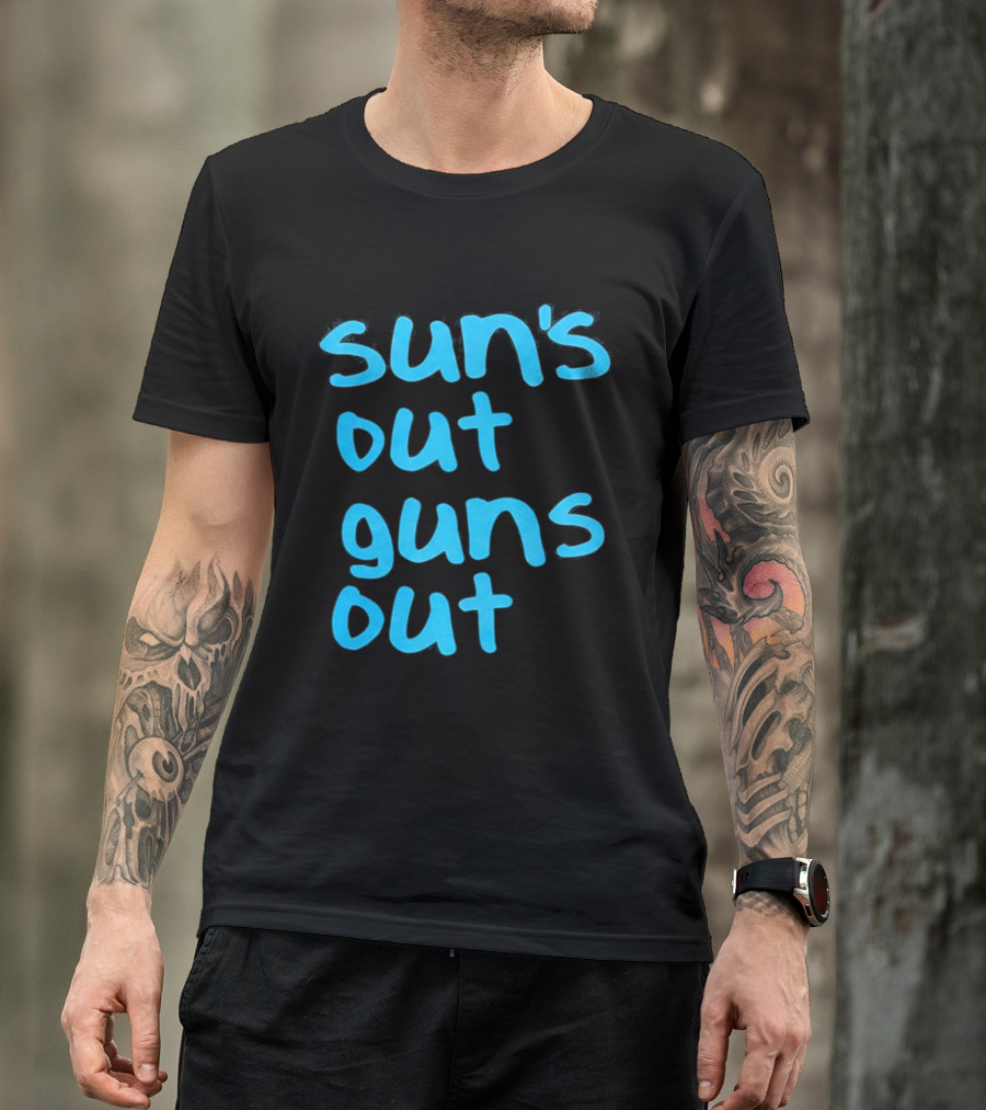 Sun's Out Guns Out Channing Tatum Blue T-Shirt