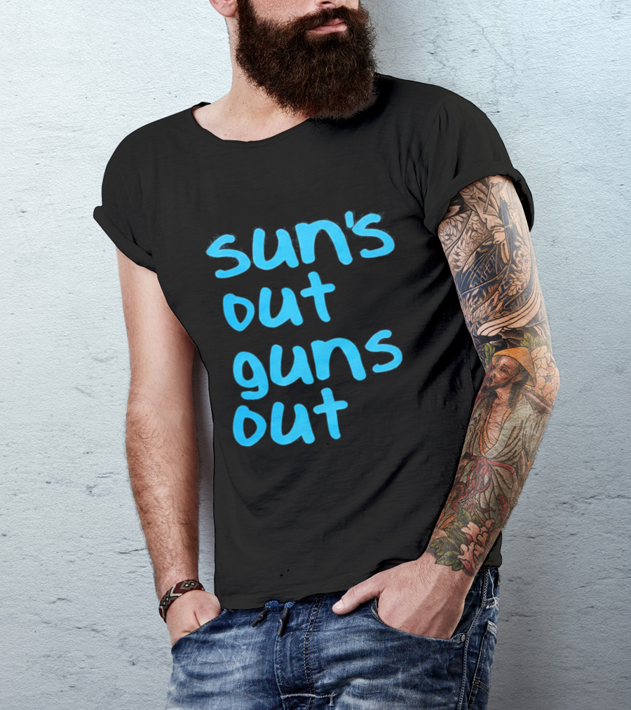 Sun's Out Guns Out Channing Tatum Blue T-Shirt