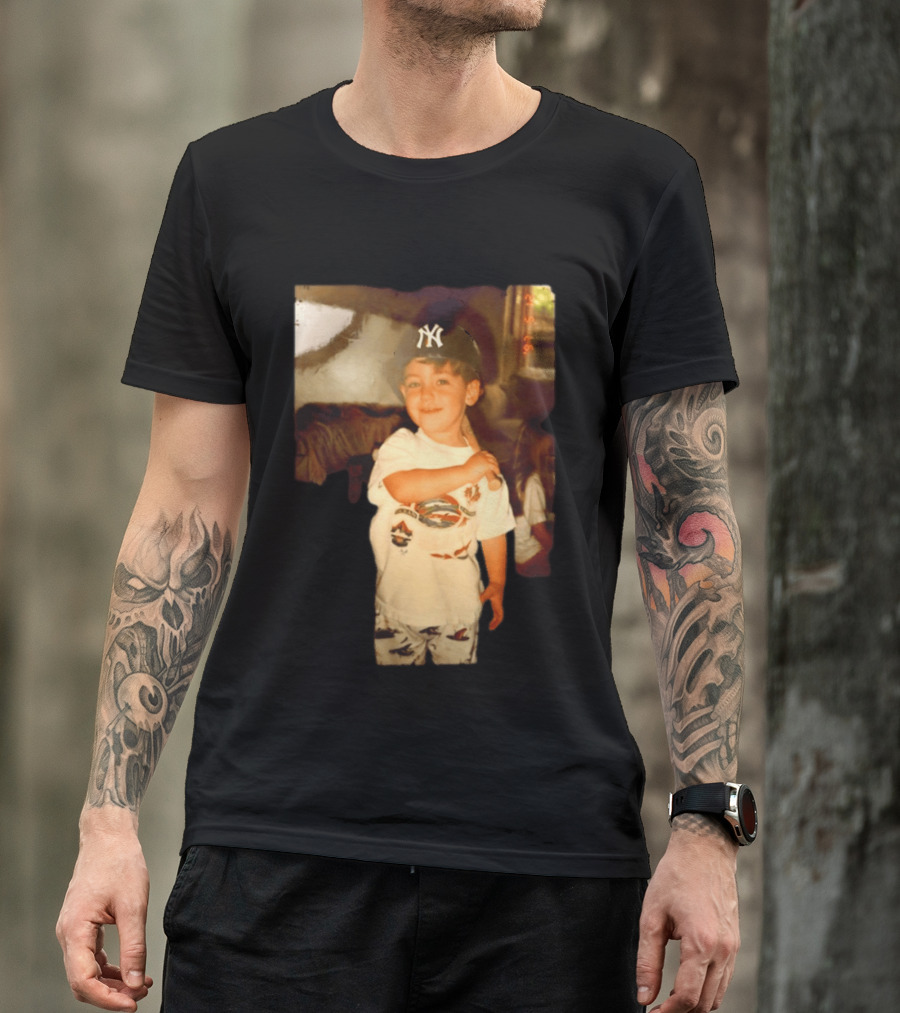 Cody Bellinger Young Yankee Fan Childhood Photo New York Yankees Cap T-Shirt