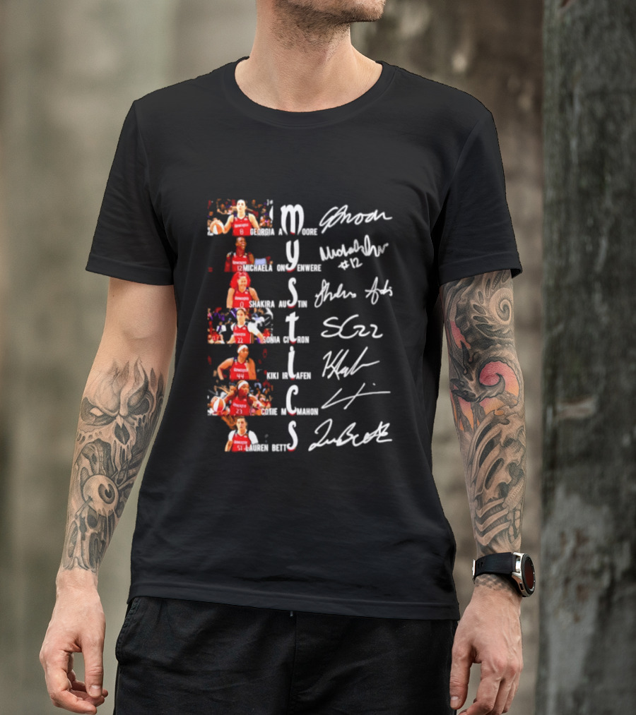 Washington Mystics Amoore Onyenwere Austin Citron Irjafen Mcmahon Betts Signatures Basketball Team Players T-Shirt