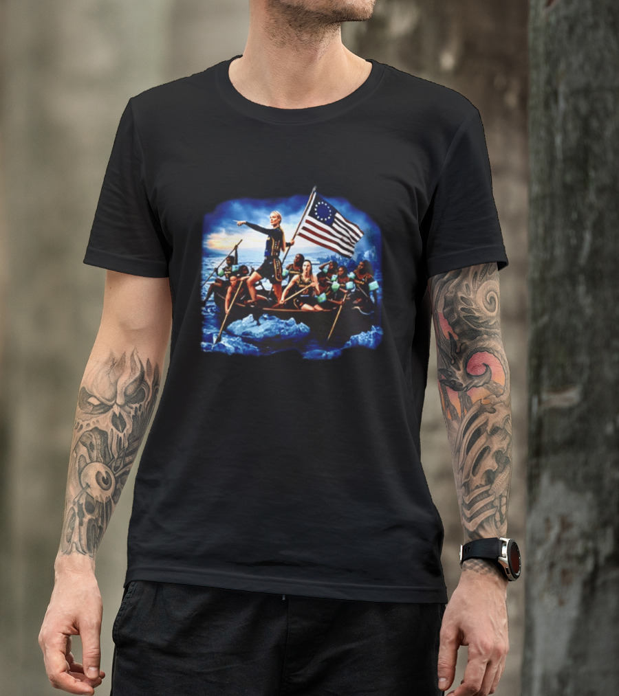 Sophie Cunningham Caitlin Clark Historical Crossover Crossing The Delaware Basketball T-Shirt
