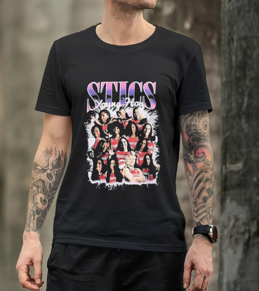 STICS Young Hos Washington Mystics Sports Team Collage T-Shirt