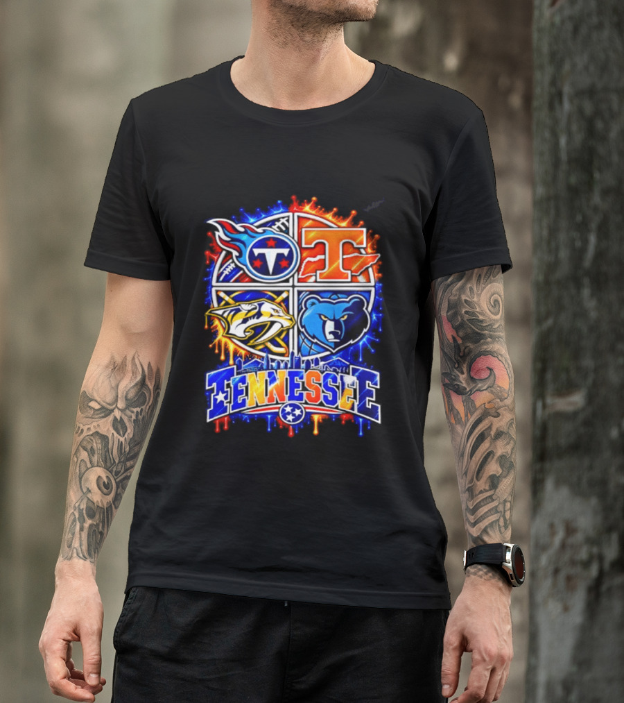 Tennessee Titans Volunteers Predators Grizzlies Sports Skyline T-Shirt