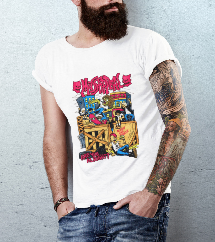 Massappeal Are You Alright Nobody Like Thinker Suffer Skateboarding Scene T-Shirt
