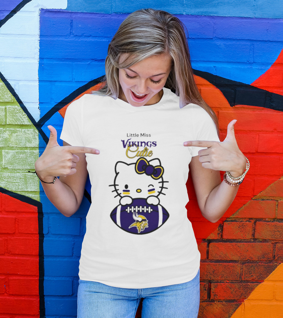 Minnesota Vikings Little Miss Vikings Cutie 2026 Season Football T-Shirt