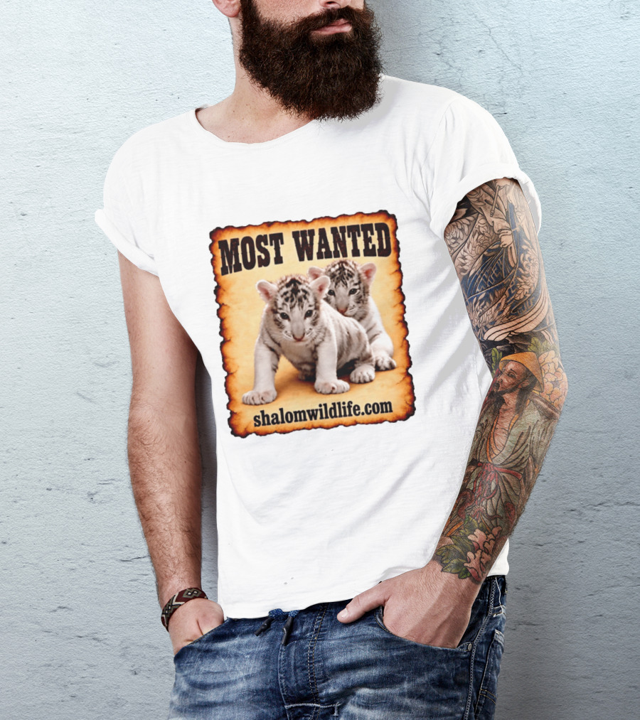MOST WANTED White Tiger Cubs Shalom Wildlife T-Shirt