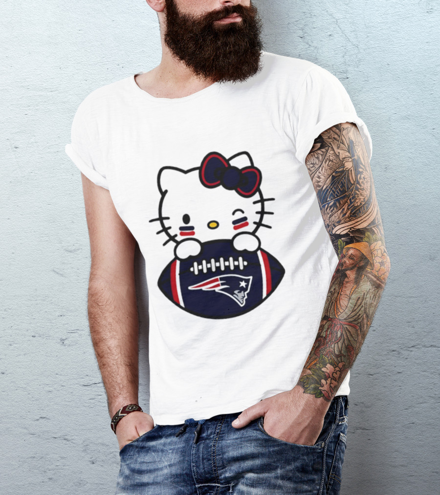 New England Patriots Hello Kitty Collaboration 2026 Football Season T-Shirt