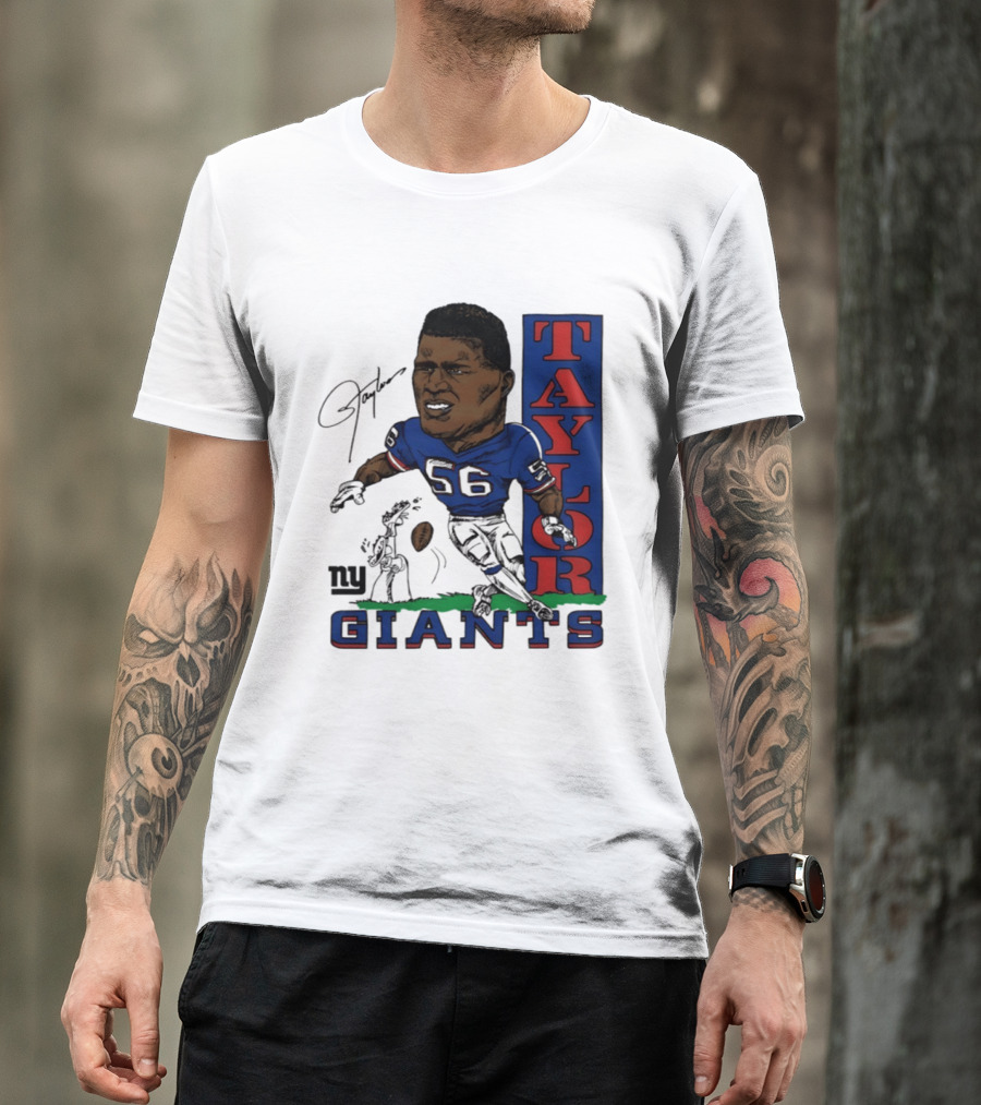 New York Giants Lawrence Taylor 56 Caricature Player T-Shirt