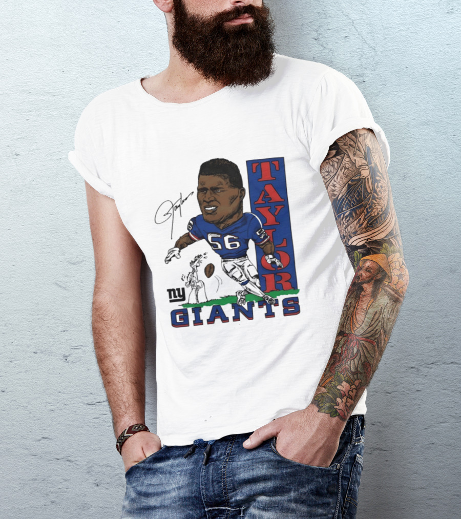 New York Giants Lawrence Taylor 56 Caricature Player T-Shirt