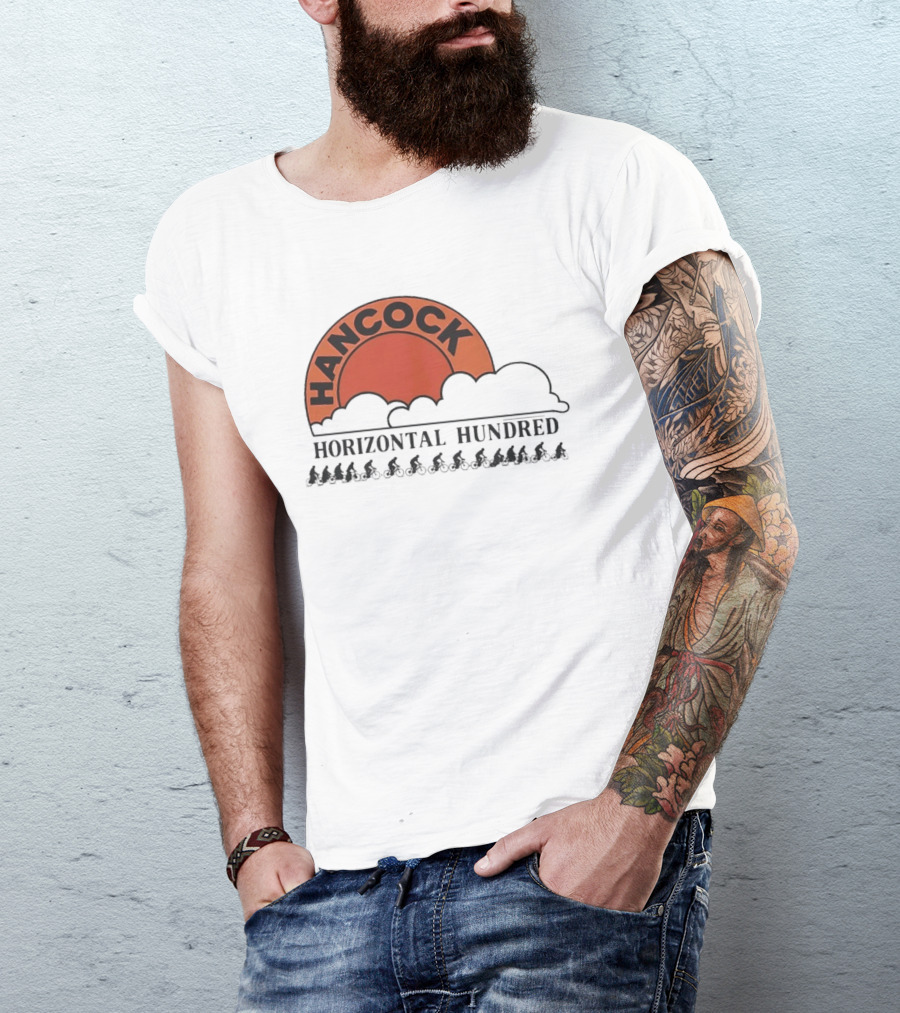 Hancock Horizontal Hundred Cycling Event Rj Decker Aloysius Aiken T-Shirt