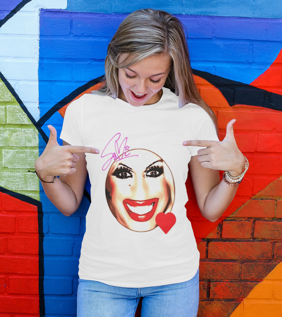 Sami Landri Big Face Heart Signature Red Lips T-Shirt