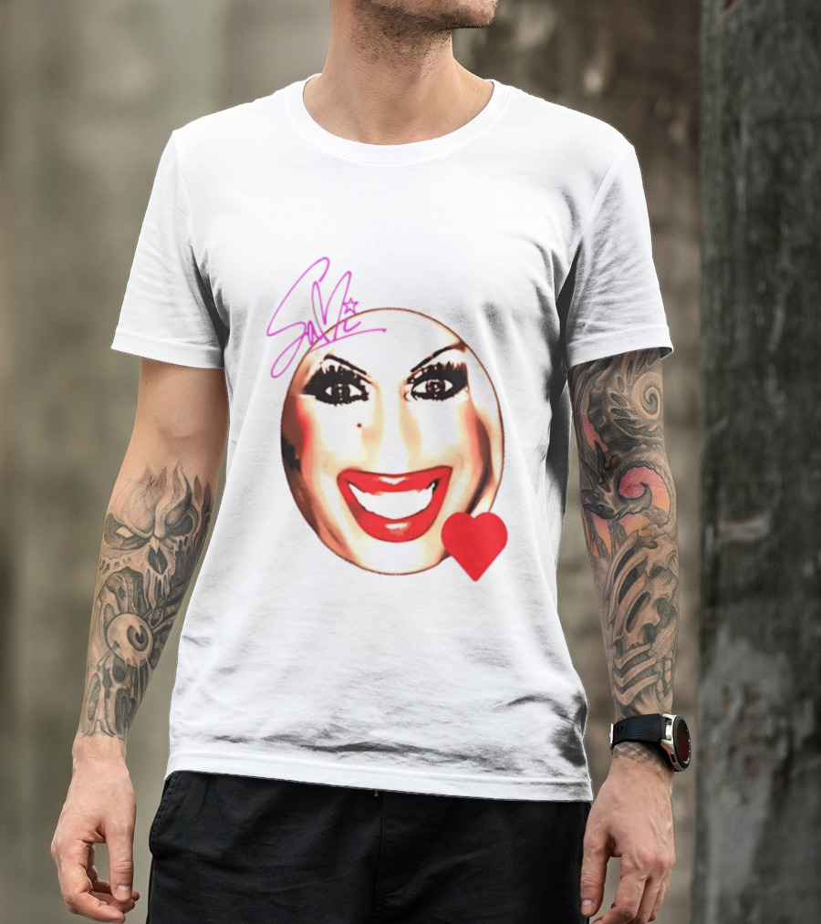Sami Landri Big Face Heart Signature Red Lips T-Shirt