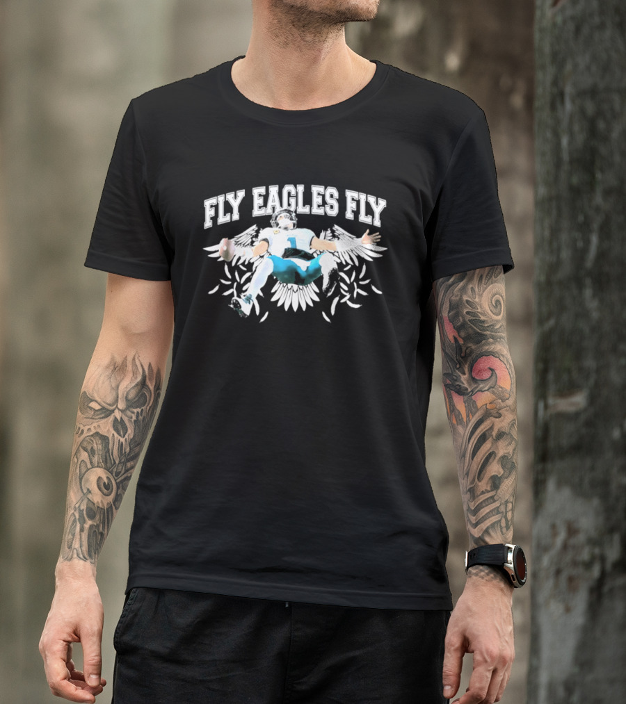 Philadelphia Eagles Jalen Hurts Flying Celebration 2026 Fly Eagles Fly T-Shirt