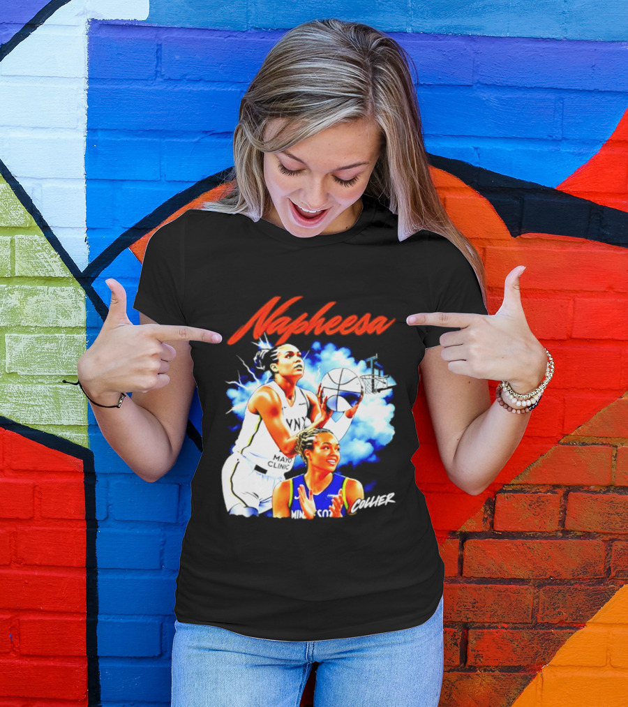 Napheesa Collier Minnesota Lynx Basketball Player In Action T-Shirt