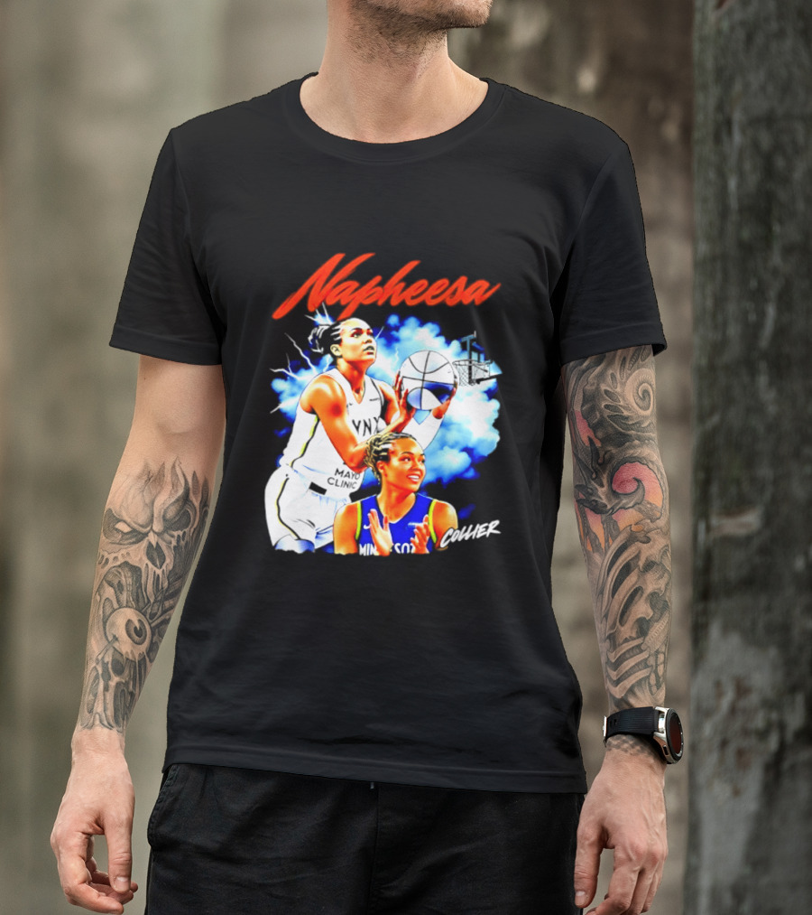 Napheesa Collier Minnesota Lynx Basketball Player In Action T-Shirt