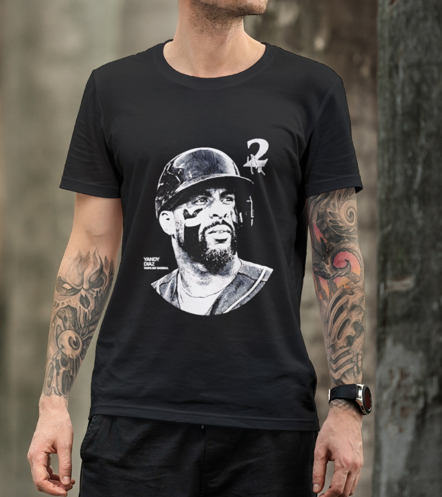 Yandy Diaz Tampa Bay Rays MLB 2026 Lineage Series Player Portrait Baseball Edition T-Shirt