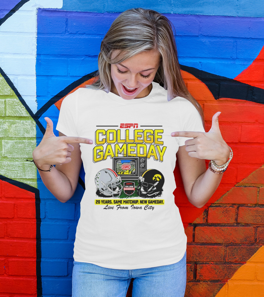 ESPN College GameDay 2026 Iowa Hawkeyes Vs Ohio State Buckeyes 20 Years Same Matchup Iowa City T-Shirt