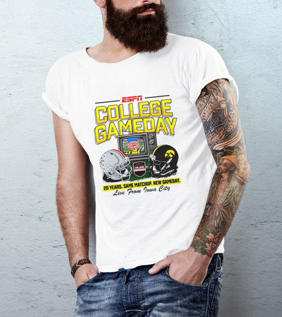 ESPN College GameDay 2026 Iowa Hawkeyes Vs Ohio State Buckeyes 20 Years Same Matchup Iowa City T-Shirt