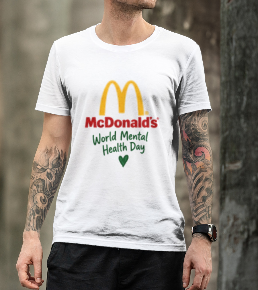 McDonald's World Mental Health Day Green Ribbon Awareness T-Shirt