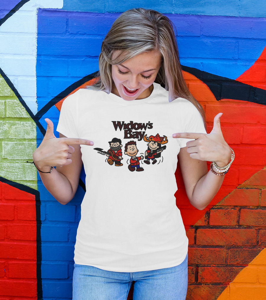 Widow's Bay Cartoon Characters With Bold Outfits And Musical Instruments T-Shirt