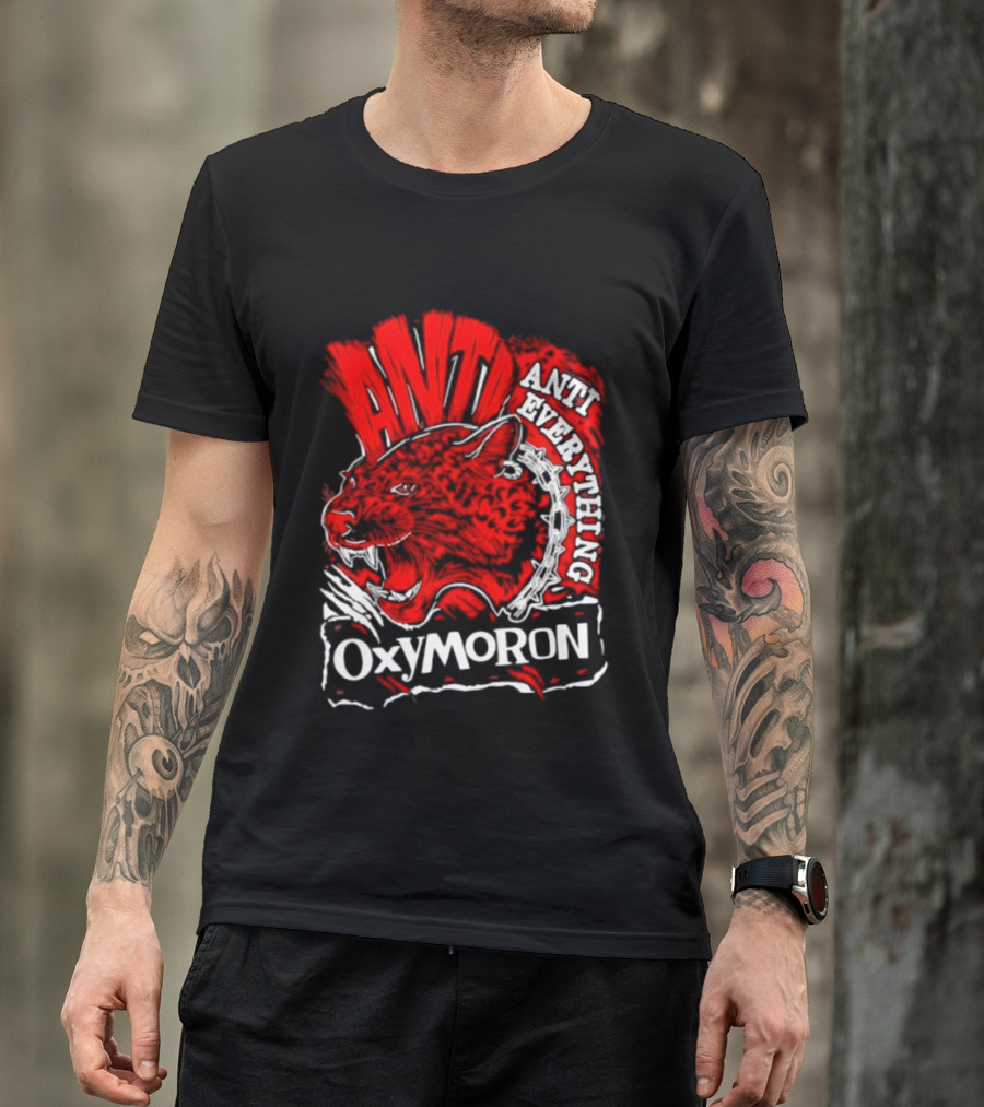 Anti Everything Oxymoron Panther Punk Rock T-Shirt