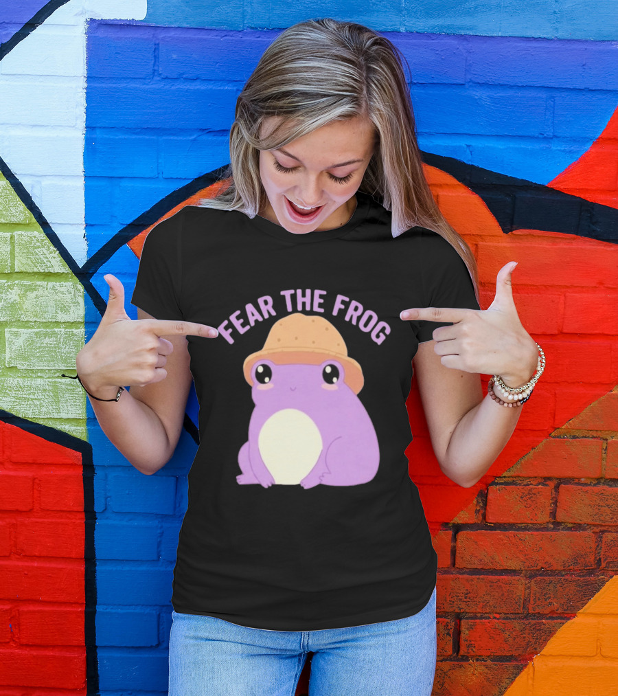 Fear The Frog Cute Purple Cartoon Bucket Hat T-Shirt