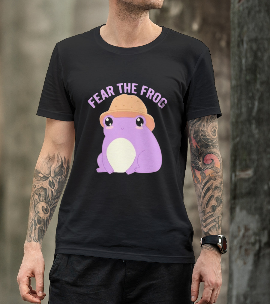 Fear The Frog Cute Purple Cartoon Bucket Hat T-Shirt