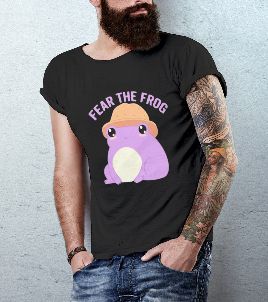 Fear The Frog Cute Purple Cartoon Bucket Hat T-Shirt