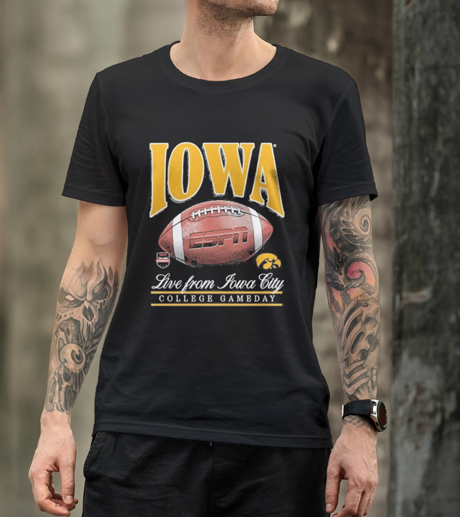 Iowa College Gameday 2026 Live From Iowa City ESPN Hawkeyes Football T-Shirt