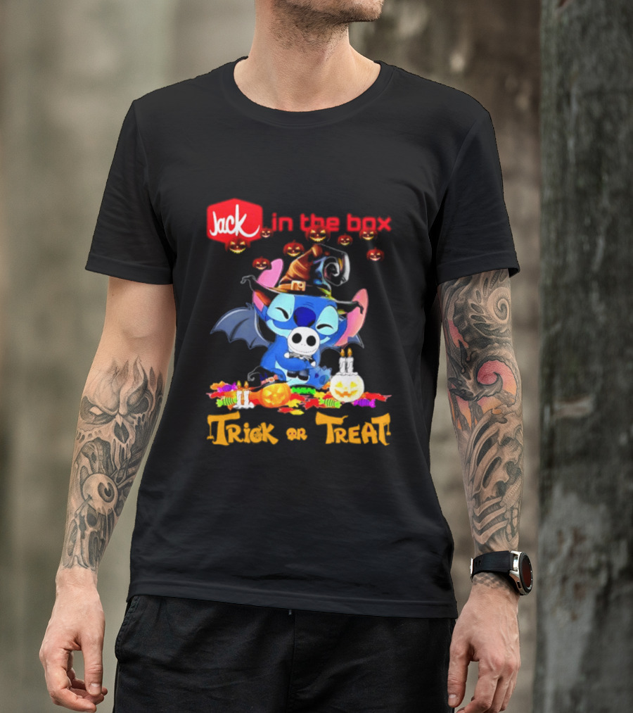 Jack In The Box Stitch Halloween Trick Or Treat 2026 T-Shirt